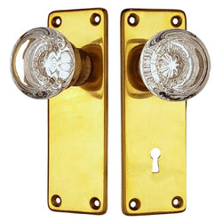 Doorknob Set - Art Deco Glass (6")