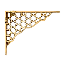 Hexagon Brass Shelf Bracket - Small (4-¾" x 5-¾")