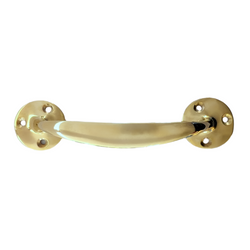 Brass Cabinet Pull - Offset (6")