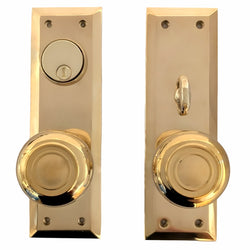 Entrance Doorknob Set - Lined (Medium)