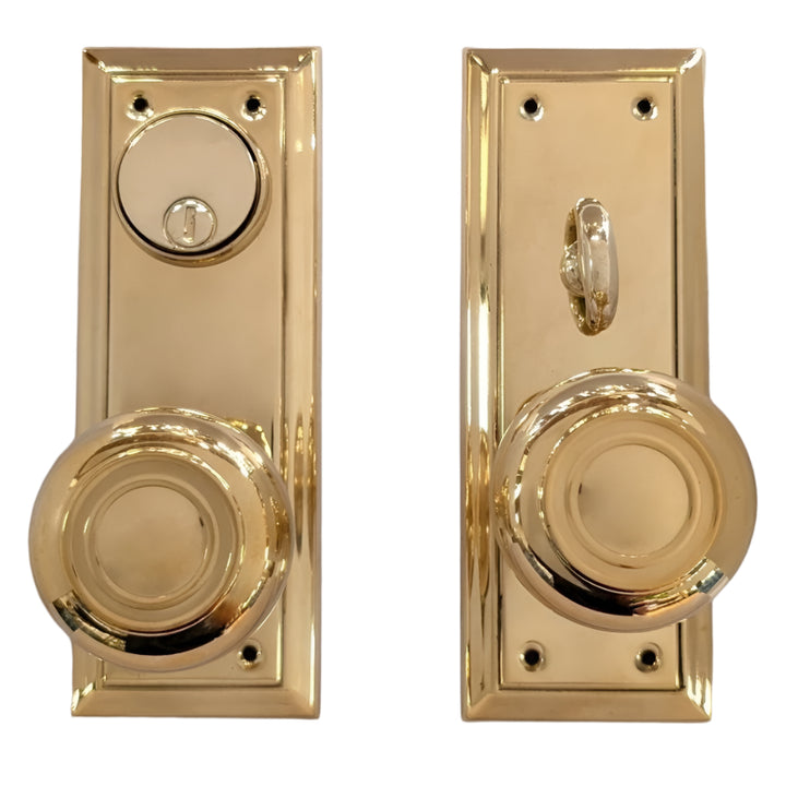 Entrance Doorknob Set - Lined (Mortise)