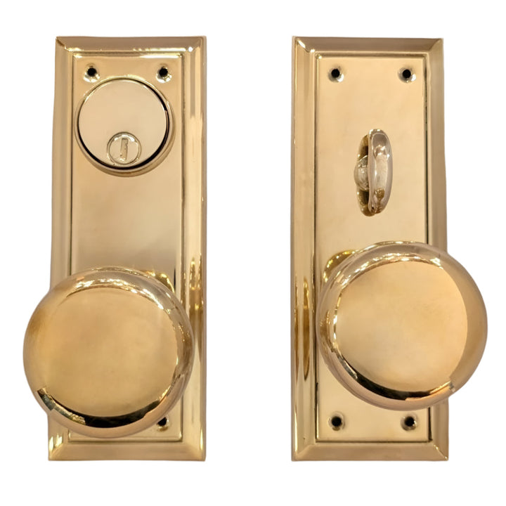 Entrance Doorknob Set - Lined (Mortise)