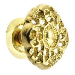 Cabinet Knob - Brass Victorian (1-½")