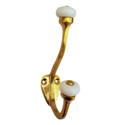 Brass & Porcelain Hook