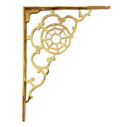 Ornate Brass Shelf Bracket  (8" x 10")