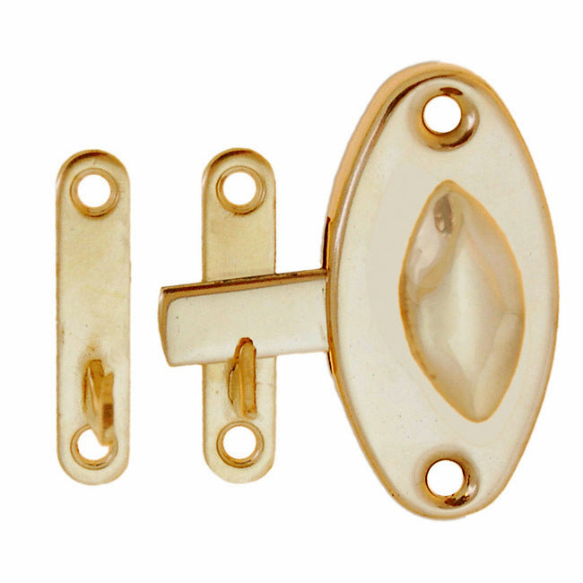 National Hardware® 1-7/8 Brass Hook/Staple Cabinet Catch - 2 Pack