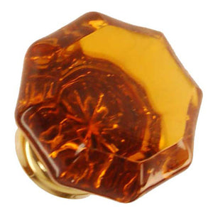 Crystal Octagon Amber Door Knob Set With Beaded Oval Back Plate – Copper  Mountain Hardware